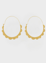 Stephanie Scallop Wrapped Hoop Brass