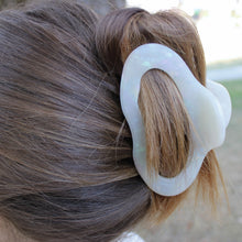 Cellulose Acetate Cloud Hair Claw Clip - White Iridescent