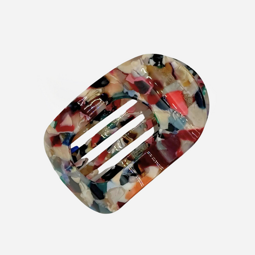 Cellulose Acetate Circle Flat Claw Clip - Multi-coloured