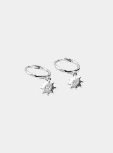 Romy Huggie Hoop Earrings - Silver