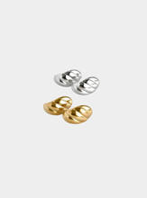 Small Croissant Dome Stud Earrings - Gold or Silver