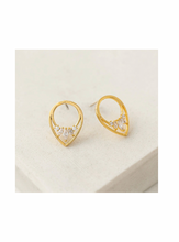 Aria Clear Stud Earrings - Gold