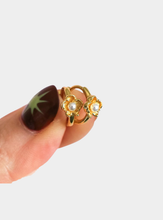 Leonora Flower and Pearl Earrings - Gold
