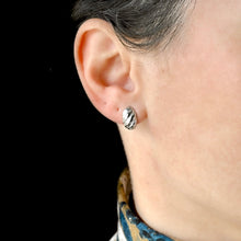 Small Croissant Dome Stud Earrings - Gold or Silver