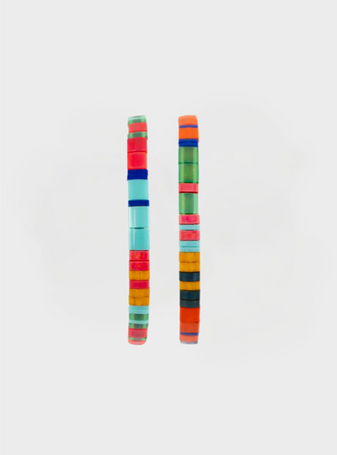 Handmade Bead Stretch Bracelet Set (2) - Tropic Mix