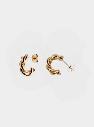 Wilder Twist Hoop Earrings - Gold