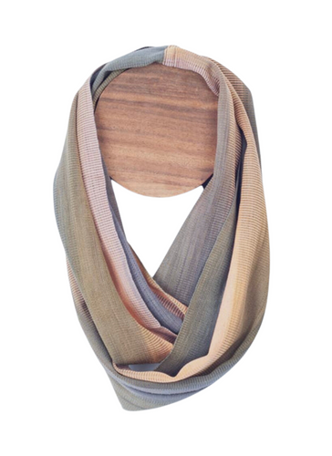 Handwoven Bamboo Silky Weave Infinity Scarf - Olive Rose