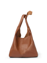Knot Leather Shoulder Bag - Cognac