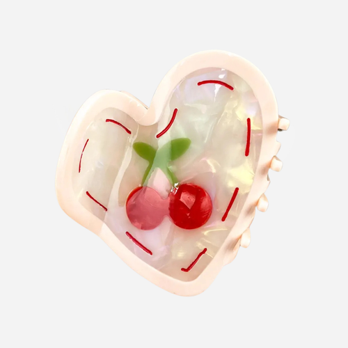 Cherry Heart Claw Clip
