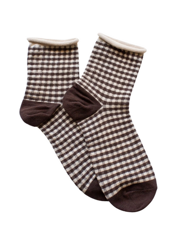 Picnic Mid Crew Socks - Chocolate Brown