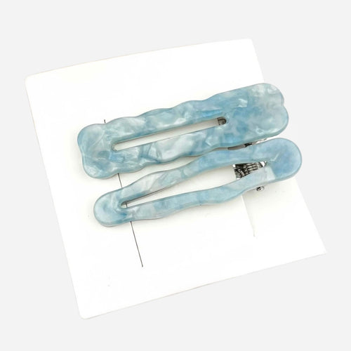 Stevie Acetate Hair Clips - Set of 2 - Cloudy Sky