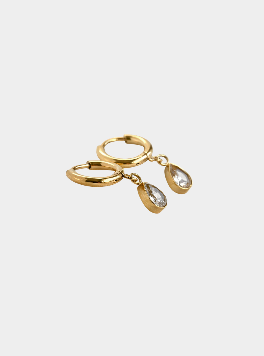 Ella Teardrop Hoop Earrings - Gold