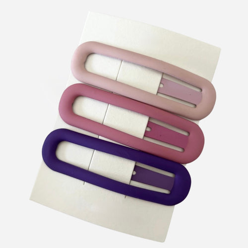 Matte Oval Hair Clips - Set of 3 - Mix I