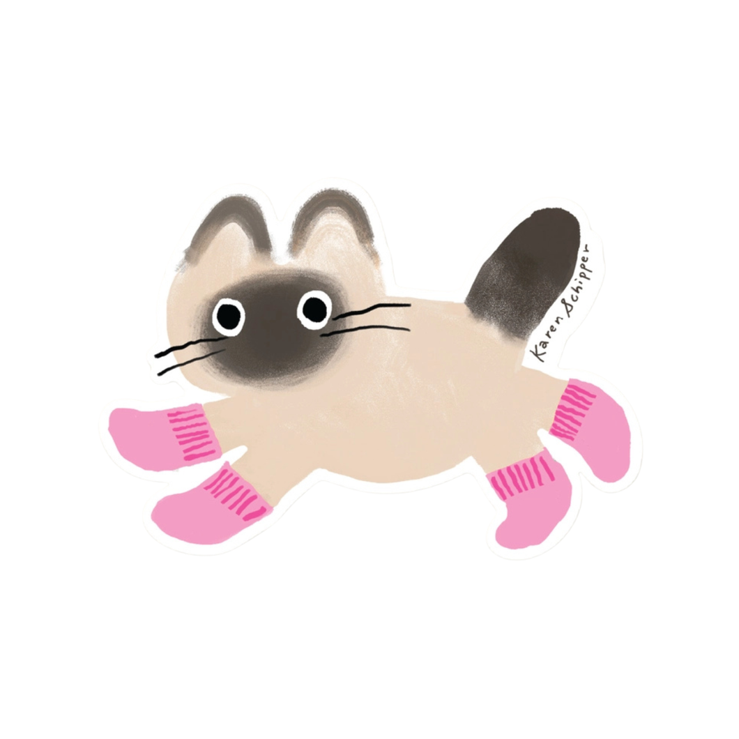 Cat Socks Vinyl Sticker