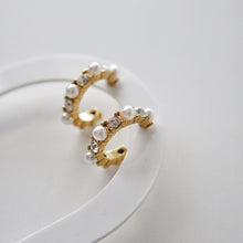 Leilani Pearl Hoop Earrings - Gold