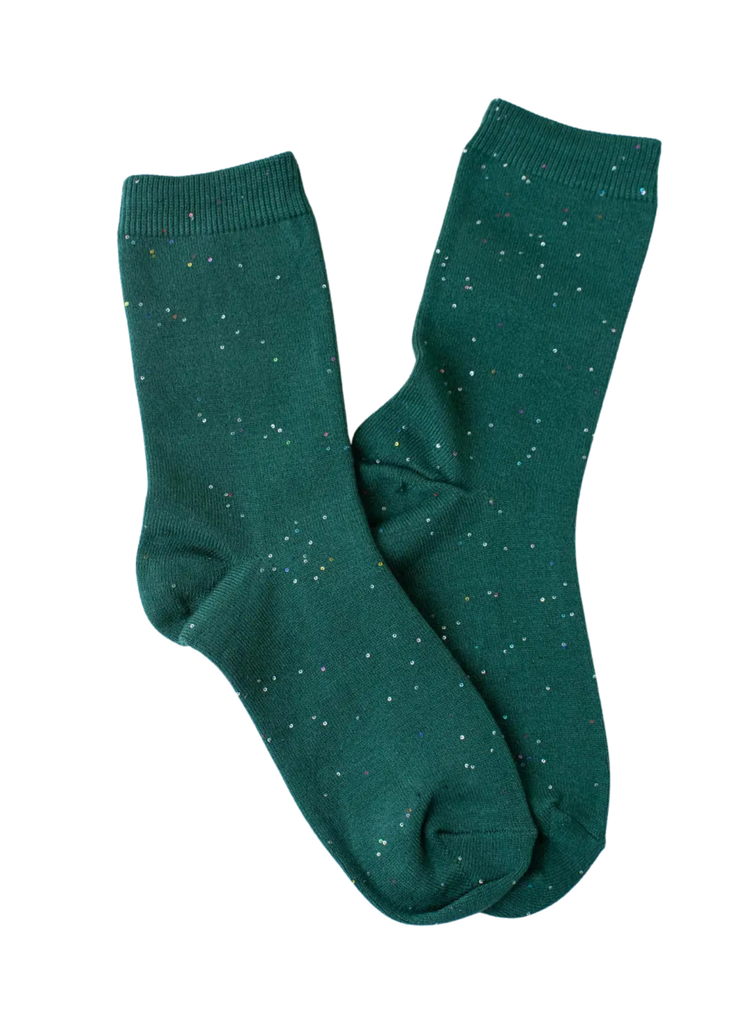 Mini Sequin Holiday Glitter Socks - Green