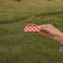 Checked Claw Clip - Blue + Red