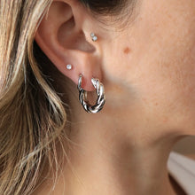 Orla Twisted Chunky Hoops - Silver