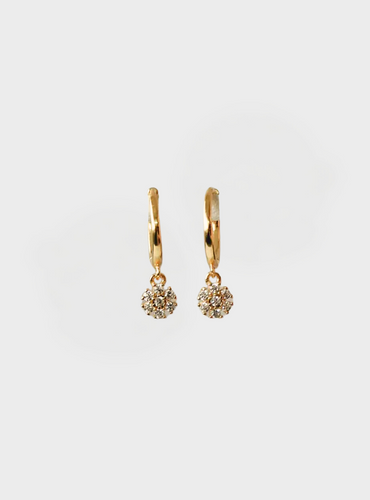 Sparkle Daisy Earrings - Gold