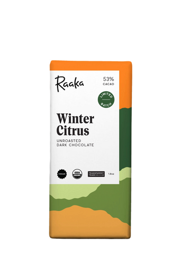 53% Winter Citrus Unroasted Dark Chocolate Bar - Limited Edition