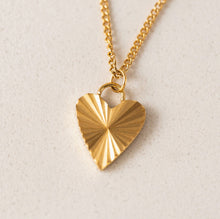 Waterproof Fluted Heart Necklace
