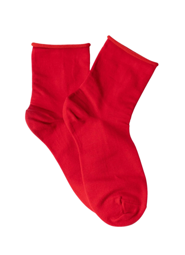 Mid Crew Cotton Socks - Red
