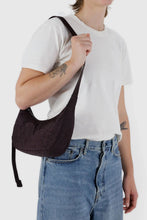 Small Nylon Crescent Bag - Chocolate Plum
