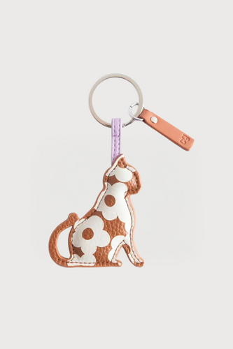 Floral Cat Bag Charm / Keychain