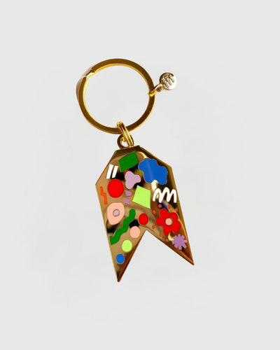 Abstract Ribbon Keychain