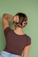 Circle Flat Claw Clip - Matte Mauve