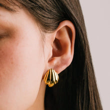 Waterproof Shell Post Earrings - Gold
