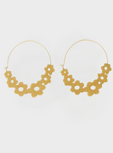 Maeve Floral Wrapped Hoop Brass