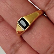 Mae Ring - Gold with Black Stone