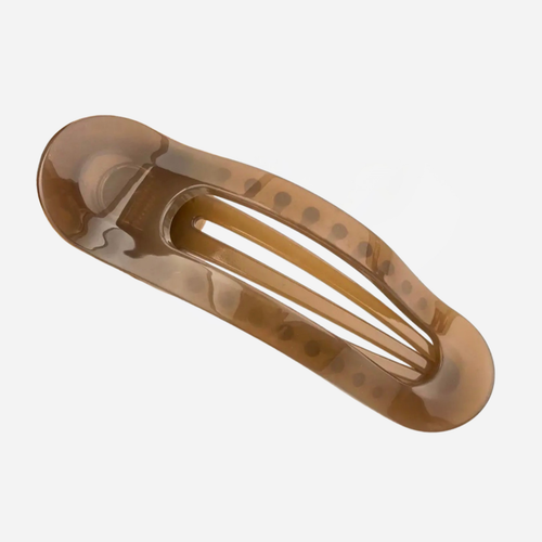 Oval Flat Claw Clip - Light Brown