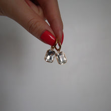 Drew Huggie Hoop Earrings - Gold/Clear