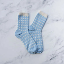 Woven Check Socks - Sky Blue