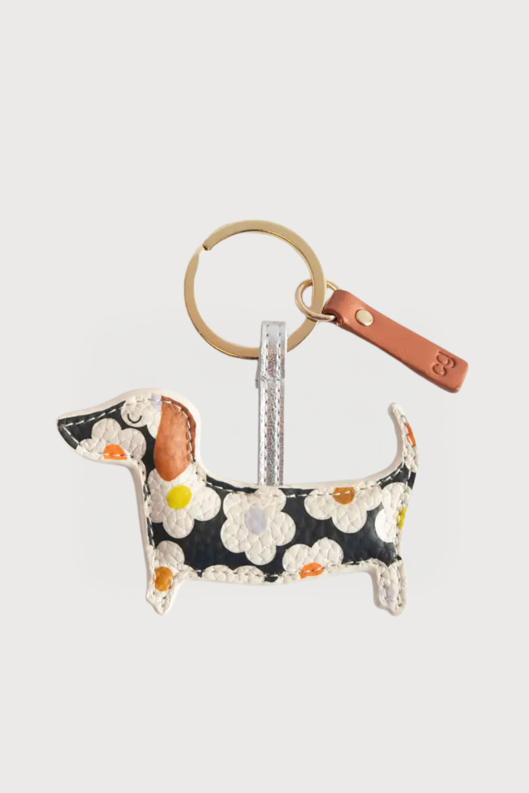 Floral Dog Bag Charm / Keychain