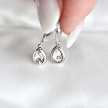 Mylo Teardrop Hoop Huggie Earrings - Silver