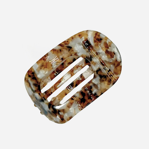 Cellulose Acetate Circle Flat Claw Clip - Toasted Pearl