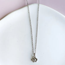 Leonora Flower and Pearl Necklace - Silver