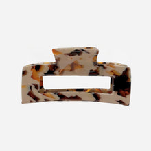 Rectangle Cellulose Acetate Hair Claw Clip - Mochaccino
