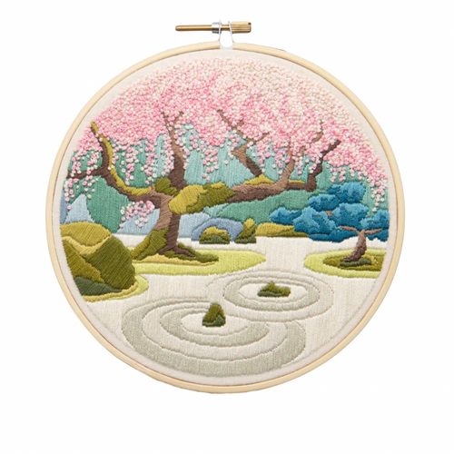 Japanese Garden DIY Embroidery Kit