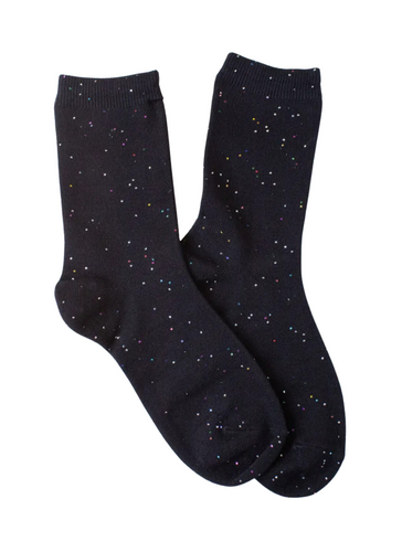 Mini Sequin Holiday Glitter Socks - Black