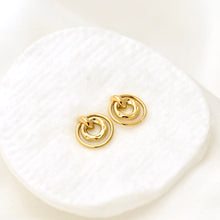Neve Double Circle Stud Earrings - Gold