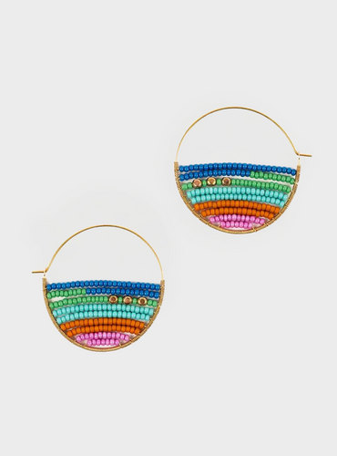 Pia Beaded Hoop Earrings - I