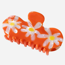 Eco-friendly Daisy Flower Curved Hair Claw Clip - Mandarin
