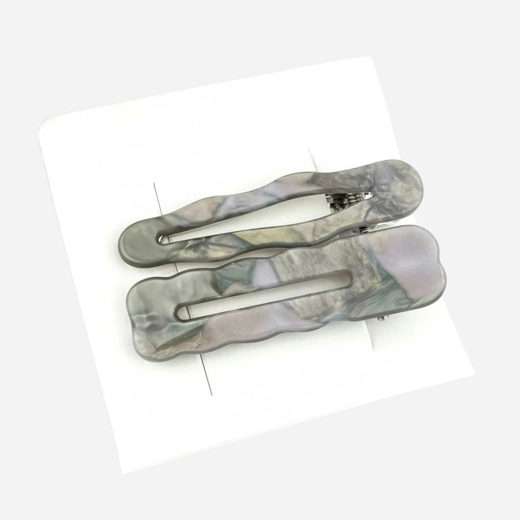 Stevie Acetate Hair Clips - Set of 2 - Lavender Stone