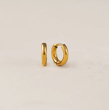 Waterproof 10mm Tube Hoop Earrings - Gold