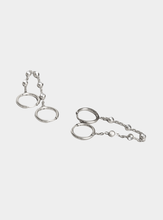 Dion Double Huggie Hoops - Silver