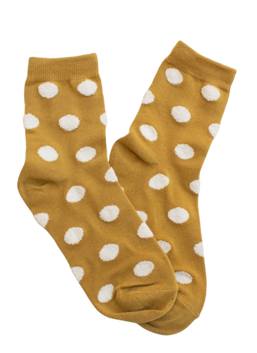 Polka Dots Puff Socks - Sunshine/Cream